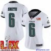 Stylish Philadelphia Eagles DeVonta Smith #6 White 2024 2025 Super Bowl LIX F.U.S.E Stitched NFL Jersey