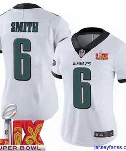 Stylish Philadelphia Eagles DeVonta Smith #6 White 2024 2025 Super Bowl LIX F.U.S.E Stitched NFL Jersey