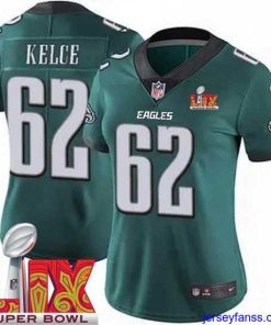 Amazing Philadelphia Eagles Jason Kelce #62 Green 2024 2025 Super Bowl LIX F.U.S.E Stitched NFL Jersey