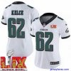 Amazing Philadelphia Eagles Jason Kelce #62 White 2024 2025 Super Bowl LIX F.U.S.E Stitched NFL Jersey