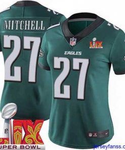Impressive Philadelphia Eagles Quinyon Mitchell #27 Green 2024 2025 Super Bowl LIX F.U.S.E Stitched NFL Jersey