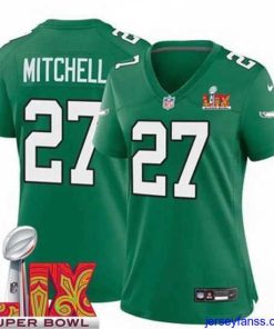 Amazing Philadelphia Eagles Quinyon Mitchell #27 Kelly Green 2024 2025 Super Bowl LIX F.U.S.E Stitched NFL Jersey