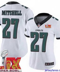Gorgeous Philadelphia Eagles Quinyon Mitchell #27 White 2024 2025 Super Bowl LIX F.U.S.E Stitched NFL Jersey