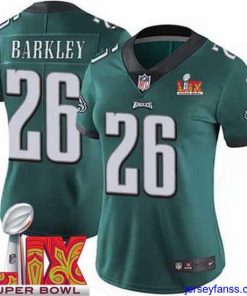 Impressive Philadelphia Eagles Saquon Barkley #26 Green 2024 2025 Super Bowl LIX F.U.S.E Stitched NFL Jersey