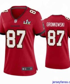 Stylish Rob Gronkowski Buccaneers Red Super Bowl Lv Game Jersey