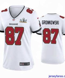 Stylish Rob Gronkowski Buccaneers White Super Bowl Lv Game Jersey