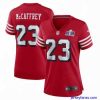 Premium San Francisco 49ers 23 Christian McCaffrey New Red 2023 F.U.S.E  Vapor Untouchable Limited Stitched Football 2024 Super Bowl LVIII Jersey