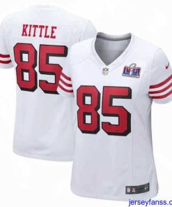 Gorgeous San Francisco 49ers 85 George Kittle New White 2023 F.U.S.E  Vapor Untouchable Limited Stitched Football 2024 Super Bowl LVIII Jersey