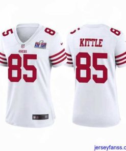 Amazing San Francisco 49ers 85 George Kittle White 2023 F.U.S.E  Vapor Untouchable Limited Stitched Football 2024 Super Bowl LVIII Jersey