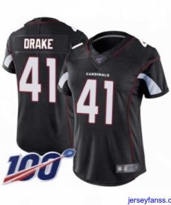 Amazing Women's Arizona Cardinals #41 Kenyan Drake Black Alternate Vapor Untouchable Limited Player 100th Season Football Jersey