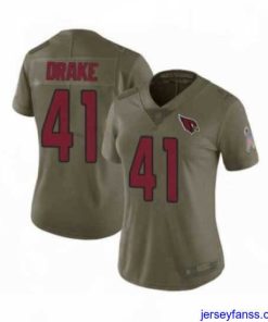 Stylish Women's Arizona Cardinals #41 Kenyan Drake Limited Olive 2017 Salute to Service Football Jersey