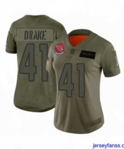 Impressive Women's Arizona Cardinals #41 Kenyan Drake Limited Olive 2019 Salute to Service Football Jersey