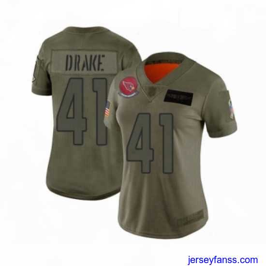 Impressive Women's Arizona Cardinals #41 Kenyan Drake Limited Olive 2019 Salute to Service Football Jersey