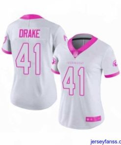 Fantastic Women's Arizona Cardinals #41 Kenyan Drake Limited White Pink Rush Fashion Football Jersey