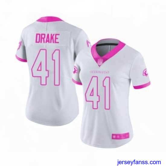Fantastic Women's Arizona Cardinals #41 Kenyan Drake Limited White Pink Rush Fashion Football Jersey
