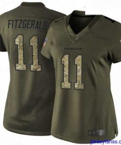 Outstanding Womens Nike Arizona Cardinals 11 Larry Fitzgerald Elite Green Salute to Service NFL Jersey