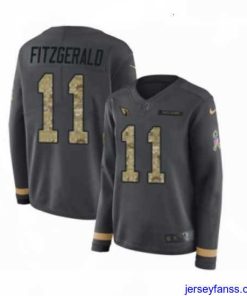 Exclusive Womens Nike Arizona Cardinals 11 Larry Fitzgerald Limited Black Salute to Service Therma Long Sleeve NFL Jersey