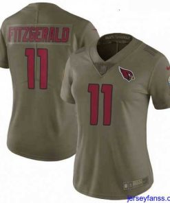 Stylish Womens Nike Arizona Cardinals 11 Larry Fitzgerald Limited Olive 2017 Salute to Service NFL Jersey