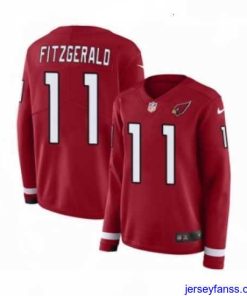 Premium Womens Nike Arizona Cardinals 11 Larry Fitzgerald Limited Red Therma Long Sleeve NFL Jersey