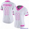 Premium Womens Nike Arizona Cardinals 11 Larry Fitzgerald Limited WhitePink Rush Fashion NFL Jersey