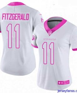 Premium Womens Nike Arizona Cardinals 11 Larry Fitzgerald Limited WhitePink Rush Fashion NFL Jersey