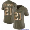 Stylish Womens Nike Arizona Cardinals 21 Patrick Peterson Limited OliveGold 2017 Salute to Service NFL Jersey