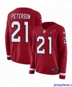 Premium Womens Nike Arizona Cardinals 21 Patrick Peterson Limited Red Therma Long Sleeve NFL Jersey