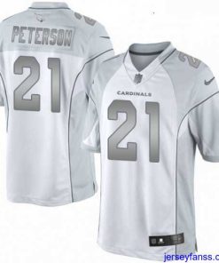 Stylish Womens Nike Arizona Cardinals 21 Patrick Peterson Limited White Platinum NFL Jersey