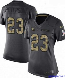 Gorgeous Womens Nike Arizona Cardinals 23 Adrian Peterson Limited Black 2016 Salute to Service NFL Jersey