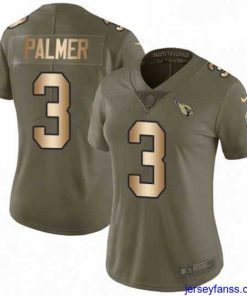 Premium Womens Nike Arizona Cardinals 3 Carson Palmer Limited OliveGold 2017 Salute to Service NFL Jersey