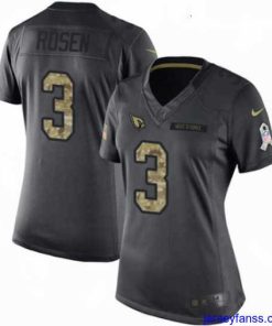 Premium Womens Nike Arizona Cardinals 3 Josh Rosen Limited Black 2016 Salute to Service NFL Jersey