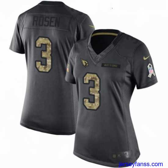 Premium Womens Nike Arizona Cardinals 3 Josh Rosen Limited Black 2016 Salute to Service NFL Jersey