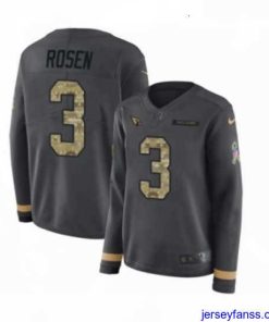 Amazing Womens Nike Arizona Cardinals 3 Josh Rosen Limited Black Salute to Service Therma Long Sleeve NFL Jersey