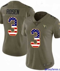 Impressive Womens Nike Arizona Cardinals 3 Josh Rosen Limited OliveUSA Flag 2017 Salute to Service NFL Jersey