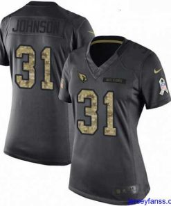 Stylish Womens Nike Arizona Cardinals 31 David Johnson Limited Black 2016 Salute to Service NFL Jersey