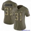 Premium Womens Nike Arizona Cardinals 31 David Johnson Limited OliveCamo 2017 Salute to Service NFL Jersey