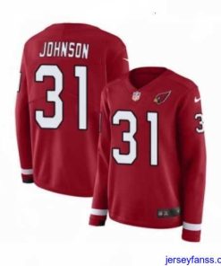 Impressive Womens Nike Arizona Cardinals 31 David Johnson Limited Red Therma Long Sleeve NFL Jersey