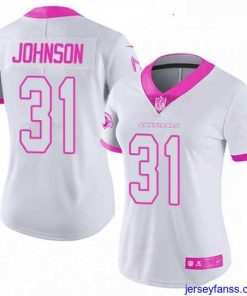 Exclusive Womens Nike Arizona Cardinals 31 David Johnson Limited WhitePink Rush Fashion NFL Jersey