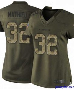 Fantastic Womens Nike Arizona Cardinals 32 Tyrann Mathieu Elite Green Salute to Service NFL Jersey