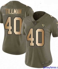 Stylish Womens Nike Arizona Cardinals 40 Pat Tillman Limited OliveGold 2017 Salute to Service NFL Jersey