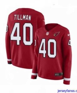 Outstanding Womens Nike Arizona Cardinals 40 Pat Tillman Limited Red Therma Long Sleeve NFL Jersey