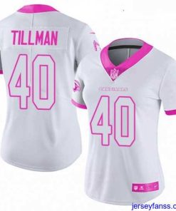 Premium Womens Nike Arizona Cardinals 40 Pat Tillman Limited WhitePink Rush Fashion NFL Jersey