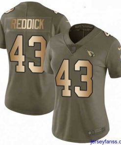 Premium Womens Nike Arizona Cardinals 43 Haason Reddick Limited OliveGold 2017 Salute to Service NFL Jersey