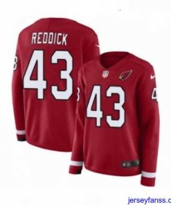 Gorgeous Womens Nike Arizona Cardinals 43 Haason Reddick Limited Red Therma Long Sleeve NFL Jersey