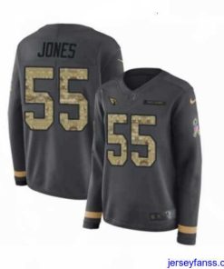 Amazing Womens Nike Arizona Cardinals 55 Chandler Jones Limited Black Salute to Service Therma Long Sleeve NFL Jersey