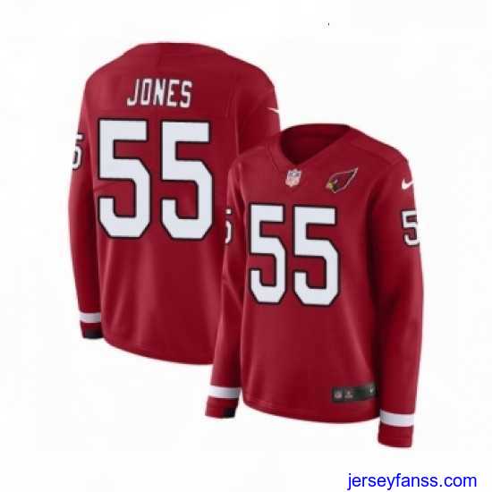 Gorgeous Womens Nike Arizona Cardinals 55 Chandler Jones Limited Red Therma Long Sleeve NFL Jersey