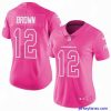 Amazing Womens Nike Cardinals #12 John Brown Pink  Stitched NFL Limited Rush Fashion Jersey