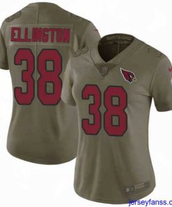 Premium Womens Nike Cardinals #38 Andre Ellington Olive  Stitched NFL Limited 2017 Salute to Service Jersey