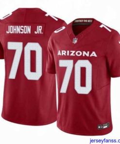 Fantastic Arizona Cardinals Paris Johnson #70 Red 2024 F.U.S.E Vapor Untouchable Limited Stitched