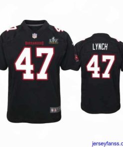 Outstanding John Lynch Buccaneers Black Super Bowl Lv Game Fashion Jersey